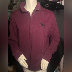 PINK Victoria’s Secret Burgundy Half-Zip Sweater